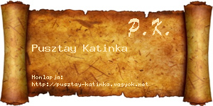 Pusztay Katinka névjegykártya